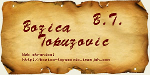 Božica Topuzović vizit kartica